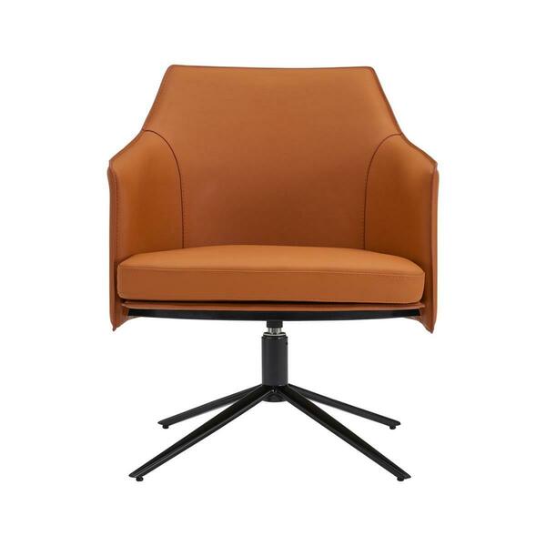 Gfancy Fixtures Faux Leather Swivel Accent Chair, Terra Cotta GF3110740